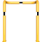 Anti-nudge hoop | double-sided, deep version | steel tube  76 mm | yellow / black | total width: 1000 mm | height above ground: 1150 mm | to be fixed by plugs